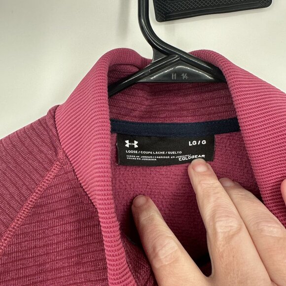 Under Armour Men's Loose 1/4 zip Burgundy Coldgear Size Large - Picture 4 of 6